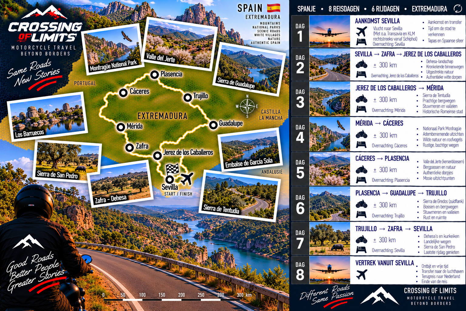 8-daagse motorreis Centraal Spanje · Sevilla, Extremadura & Castilië